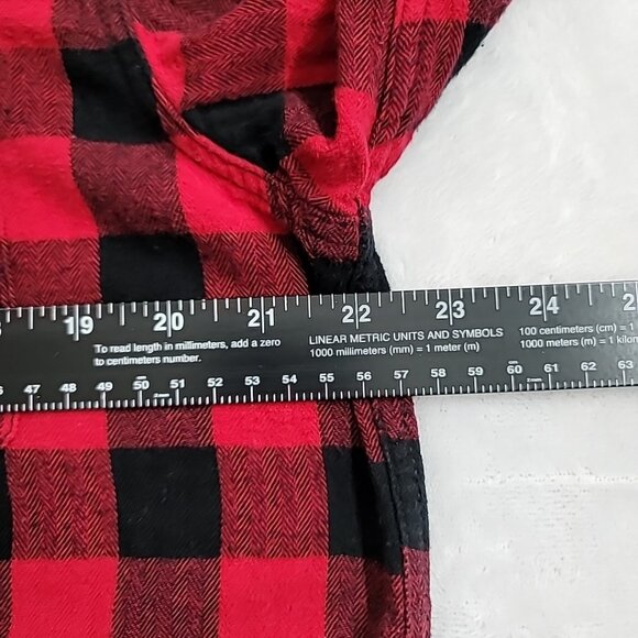 Faded Glory Mens Buffalo Plaid Flannel Shirt Long Sleeve Red & Black Size Med - Picture 11 of 12